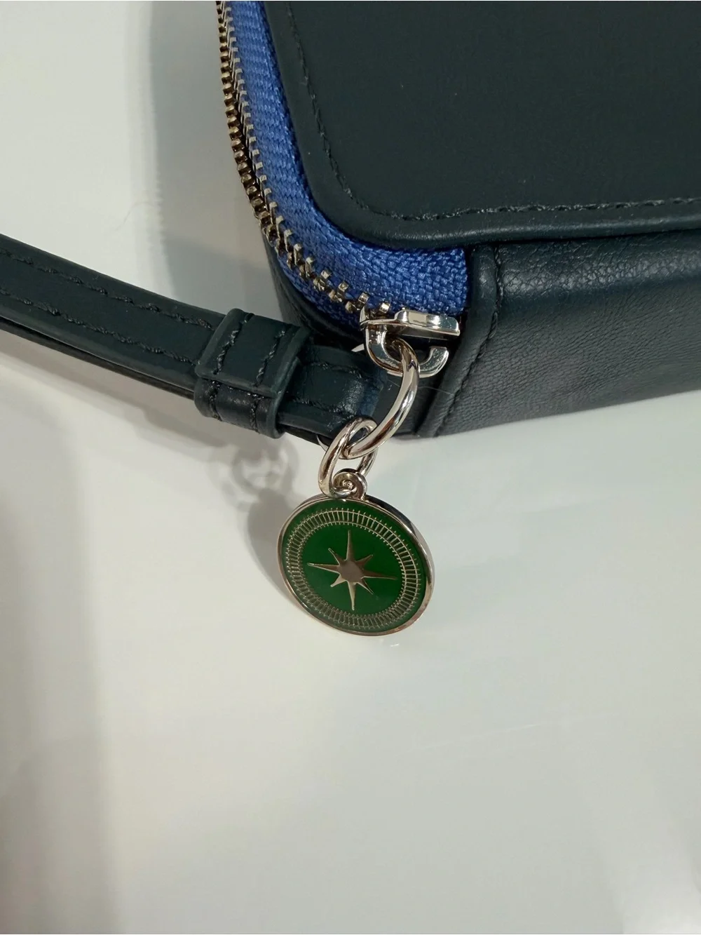La Mer Green Leather Make Up Bag Case